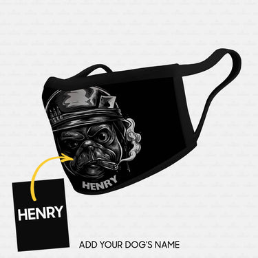 Personalized Dog Gift Idea - Dog Smoking And A Card On The Hat For Dog Lovers - Cloth Mask